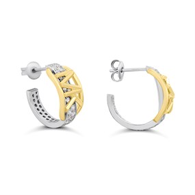 Michael Kors Two-Tone Pavé Empire Huggie Earrings MKC1673CZ931 - J94189