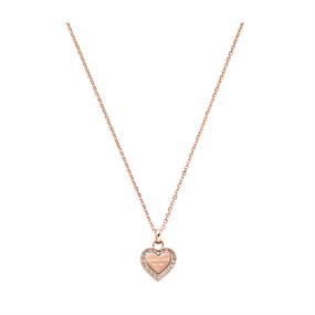 Michael Kors MKJ3971791 Silver Rose Gold Plated Heart Necklace - J94199