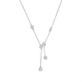 Michael Kors MKC1769040 Silver Drop Stone Set Necklace - J94226