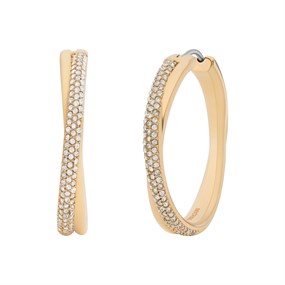 Michael Kors MKJ8319710 Gold Tone CZ Hoop Earrings - J94232