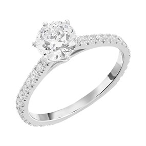 9ct White Gold Lab Grown Diamond Fancy Single Stone Ring, 1.42cts - L40024