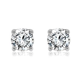 Blossom 9ct White Gold 1 Carat Lab Grown Diamond Solitaire Stud Earrings - L40053