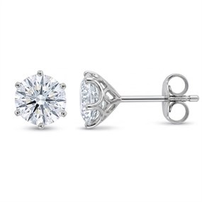 9ct White Gold Lab Grown Diamond Single Stone Earrings, 3ct/pr - L40060