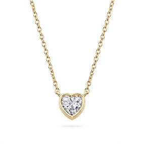 9ct Gold Lab Grown Diamond Heart Necklace, 1/2ct - L40089