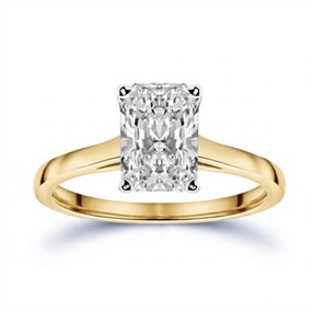 9ct Gold Cushion-Cut Solitaire Lab Grown Diamond Ring, 2cts - L40204