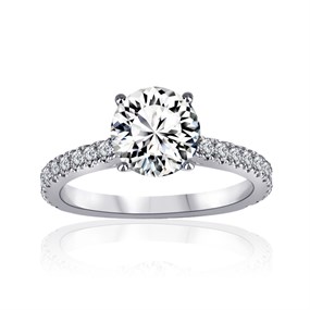 9ct White Gold Lab Grown Diamond Fancy Single Stone Ring, 2.52cts - L40206