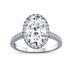 9ct White Gold Lab Grown Diamond Oval Halo Cluster Ring, 2.43cts - L40210