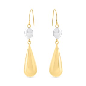 Bonded Silver And 9ct Gold Double Drop Earrings - M3002