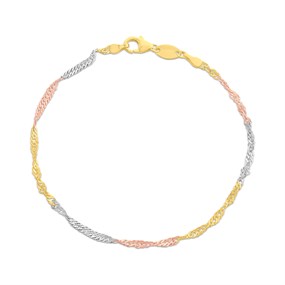 Bonded Silver And 9ct Gold Twisted Bracelet - M3003
