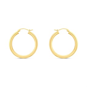 Bonded Silver And 9ct Gold Tube Hoop Earrings - M3005