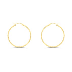 Bonded Silver And 9ct Gold Sparkle Hoop Earrings - M3009