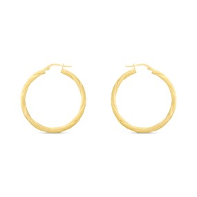 Bonded Silver And 9ct Gold Double Twisted Hoop Earrings - M3013