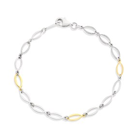 Bonded Silver And 9ct Gold  Bracelet - M3016