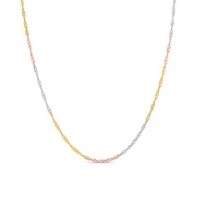 Bonded Silver And 9ct Gold Twisted Necklace - M3026