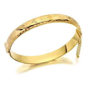 Rolled Gold Tendril Engraved Bangle - M9302