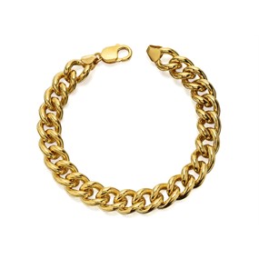 Rolled Gold Chunky Curb Bracelet - Approx. 8.5in - M9580