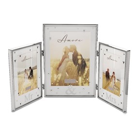 Amore Silver Plated Mr And Mrs Photo Frame - P8938