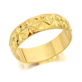 9ct Gold Diamond Cut Wedding Ring - 5mm - R4298