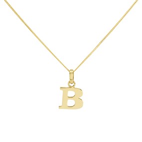 9ct Gold B Initial Necklace - R50129