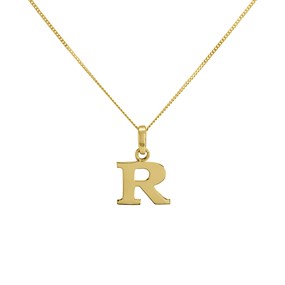 9ct Gold Initial R Necklace - R50139
