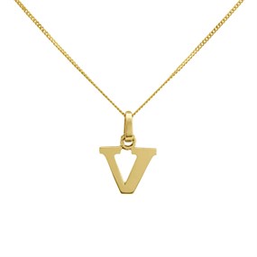 9ct Gold Initial V Necklace - R50142