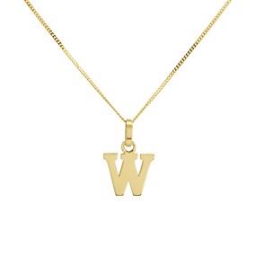 9ct Gold Initial W Necklace - R50143