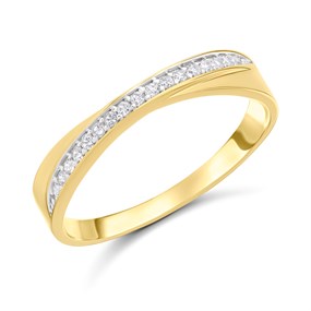 9ct Gold Cubic Zirconia Channel Set Ring - R6127