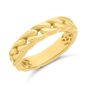 9ct Gold Weave Link Ring - R6132
