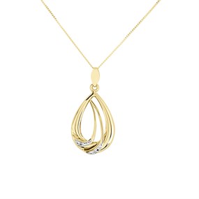 9ct Gold Diamond Teardrop Necklace - R69106