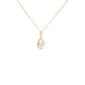 9ct Gold Cultured Freshwater Pearl Infinity Necklace - R7774