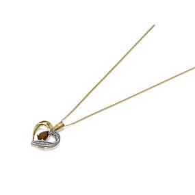 9ct Gold Ruby And Diamond Heart Necklace - R8128