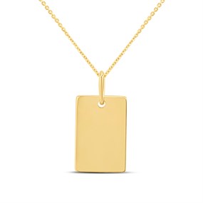 9ct Gold Engravable Tag And Chain - R8703