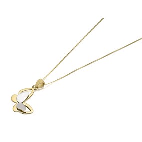 9ct Gold Two Colour Butterfly Necklace - R8759
