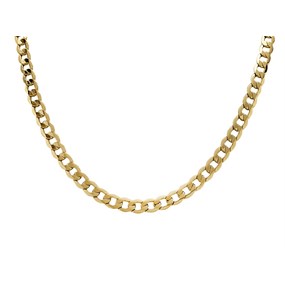 9ct Gold 6mm Wide Hollow Curb Chain - 18in - R9013