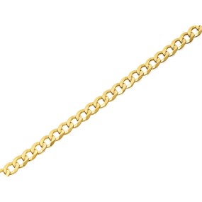 9ct Gold 3mm Wide Diamond Cut Solid Curb Chain - 20in - R9082