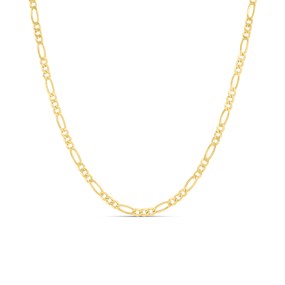9ct Gold 3.2mm Wide Figaro 24in Necklace - R9117