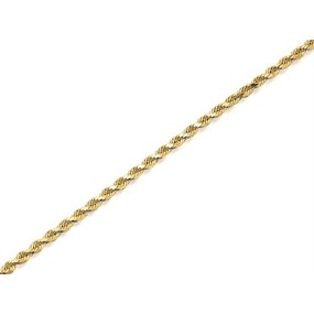 9ct Gold 2mm Wide Hollow Rope Chain - 16in - R9215