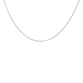 9ct White Gold 1.2mm Wide Round Belcher Chain - 20in - R9315