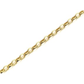 9ct Gold 4mm Wide Oval Hollow Belcher Chain - 20in - R9321