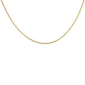 9ct Gold 1mm Wide Diamond Cut Curb Chain - 18in - R9439