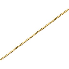 9ct Gold 0.5mm Wide Venetian Solid Box Chain - 18in - R9469