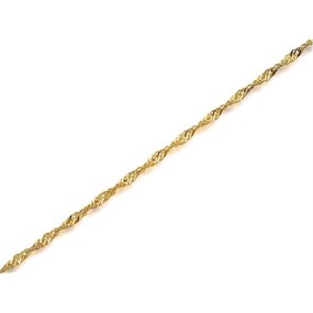 9ct Gold 2mm Wide Solid Singapore Chain - 22in - R9486