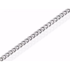 9ct White Gold 1mm Wide Diamond Cut Solid Curb Chain - 20in - R9606