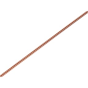 9ct Rose Gold Fine Solid Curb Chain - 18in - R9626