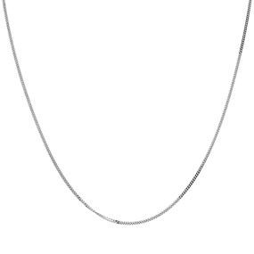 9ct White Gold Curb Chain - 22in - R9630