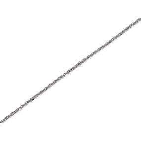 9ct White Gold 1.3mm Wide Diamond Cut Solid Singapore Chain - 16in - R9750