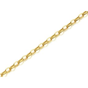 9ct Gold 2mm Wide Oval Hollow Belcher Chain - 18in - R9805