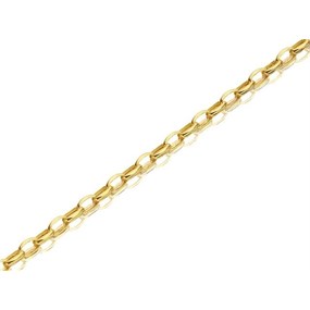 9ct Gold 2mm Wide Diamond Cut Hollow Belcher Chain - 22in - R9807