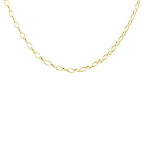 9ct Gold 3mm Wide Hollow Belcher Chain - 18in - R9833