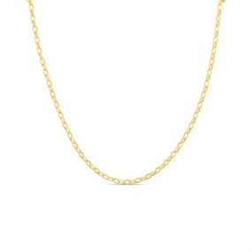 9ct Gold Diamond Cut 20in Oval Belcher Chain - R9844